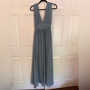 Lulus Blue Maxi Deep V Size Medium
